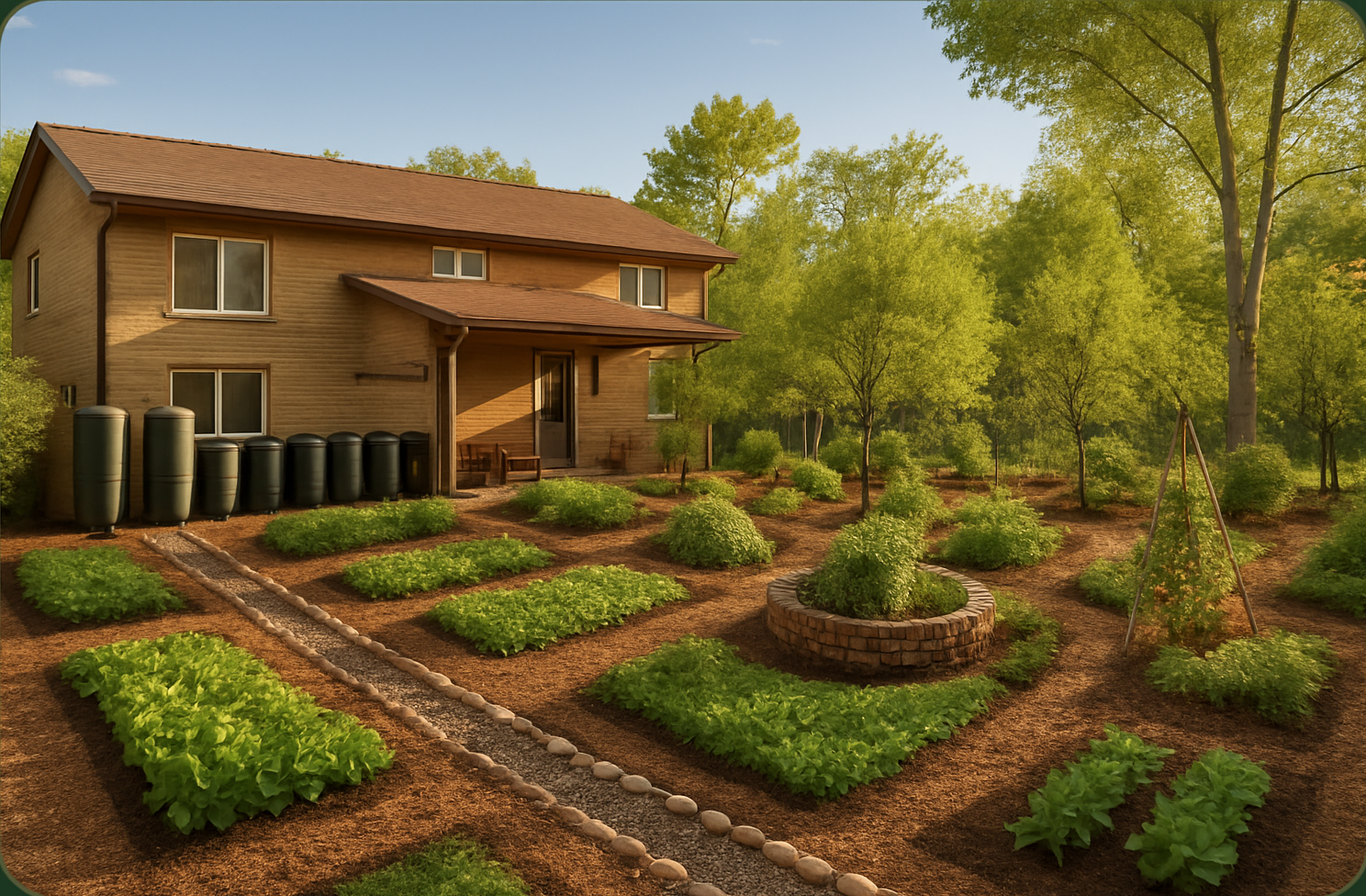 A layered backyard food forest design